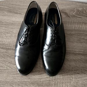 MENS " FLORSHEIM COMFORTECH " BLACK COLOR LACE-UP DRESS SHOES - SIZE 9 .